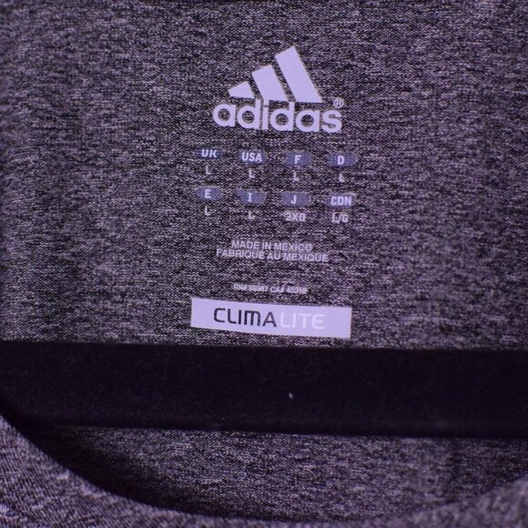 Men's Adidas Techfit Fitted Grey Climalite Short Sleeve Athletic Shirt - Size L - Picture 3 of 6